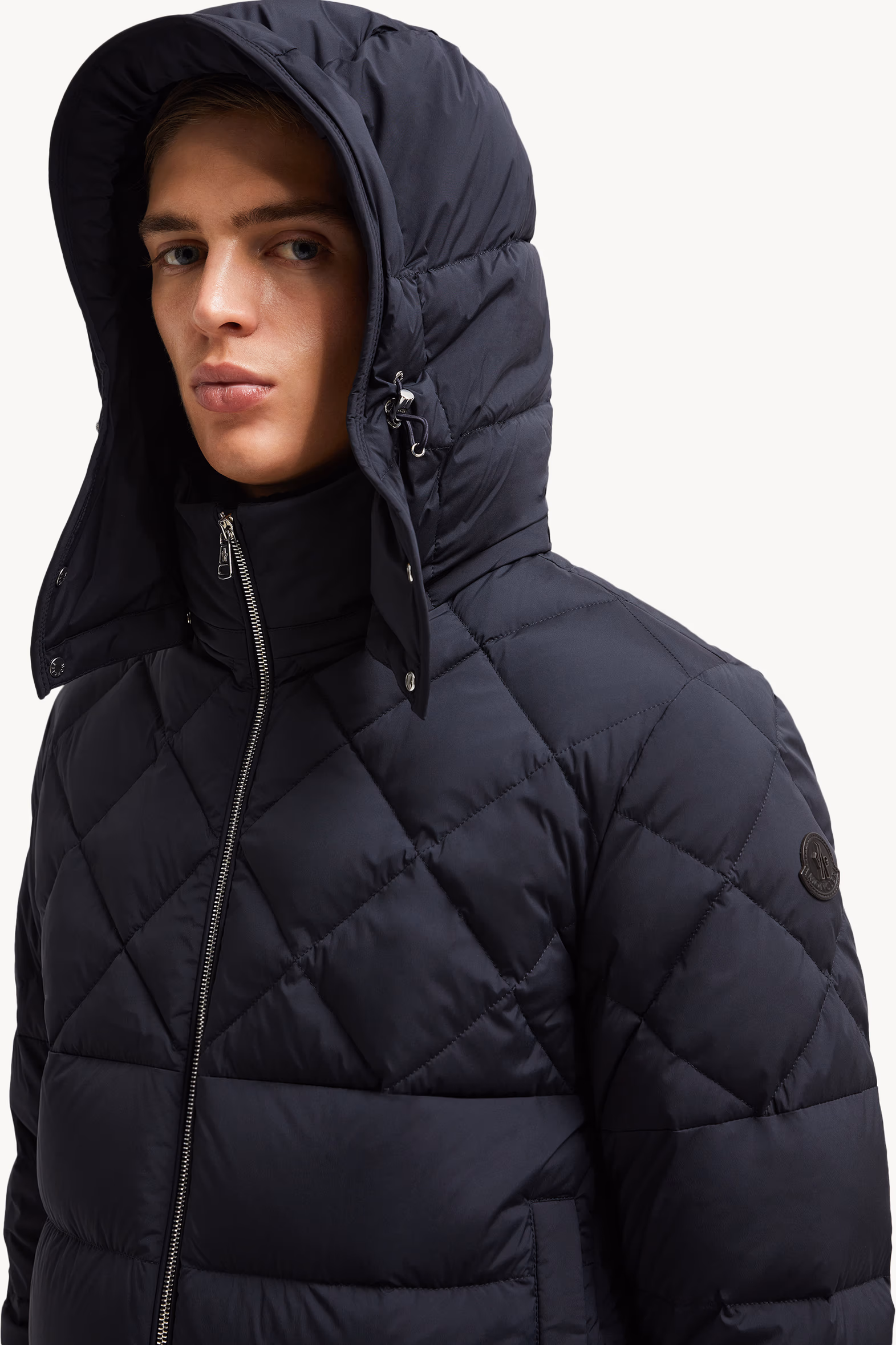 Cecaud Hooded Short Down Jacket Men Navy Blue Moncler 4